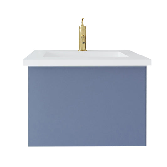 Laviva - Vitri 24" Nautical Blue Bathroom Vanity with VIVA Stone Matte White Solid Surface Countertop | 313VTR-24NB-MW