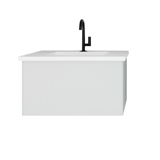 Laviva - Vitri 30" Cloud White Bathroom Vanity with VIVA Stone Matte White Solid Surface Countertop | 313VTR-30CW-MW