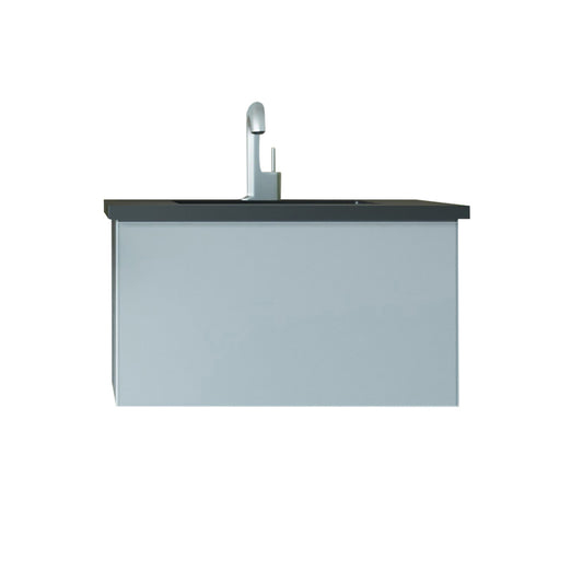 Laviva - Vitri 30" Fossil Grey Bathroom Vanity with VIVA Stone Matte Black Solid Surface Countertop | 313VTR-30FG-MB