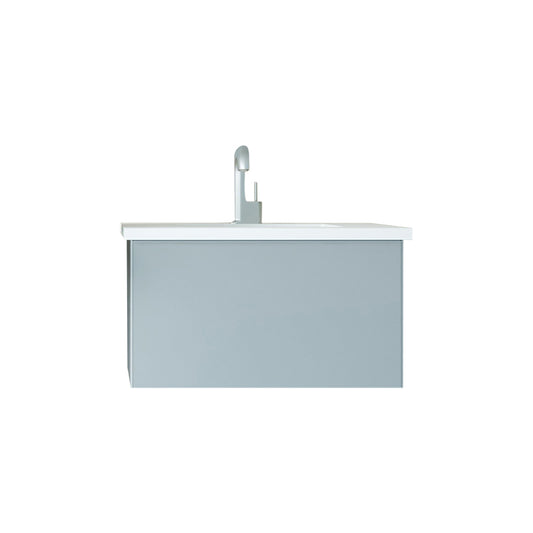 Laviva - Vitri 30" Fossil Grey Bathroom Vanity with VIVA Stone Matte White Solid Surface Countertop | 313VTR-30FG-MW