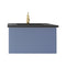 Laviva - Vitri 30" Nautical Blue Bathroom Vanity with VIVA Stone Matte Black Solid Surface Countertop | 313VTR-30NB-MB