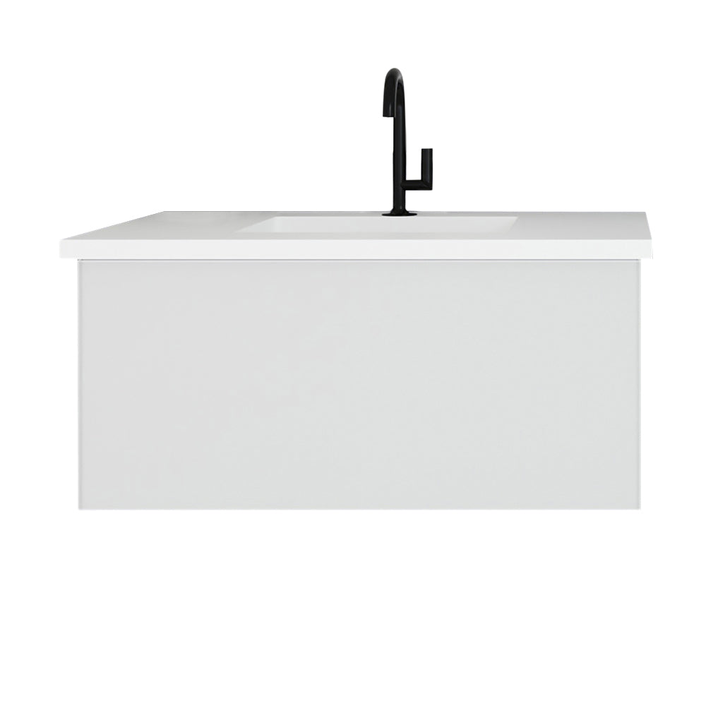 Laviva - Vitri 36" Cloud White Bathroom Vanity with VIVA Stone Matte White Solid Surface Countertop | 313VTR-36CW-MW