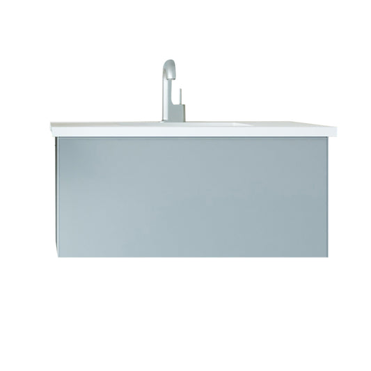Laviva - Vitri 36" Fossil Grey Bathroom Vanity with VIVA Stone Matte White Solid Surface Countertop | 313VTR-36FG-MW