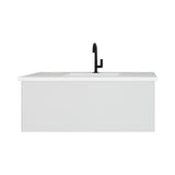 Laviva - Vitri 42" Cloud White Bathroom Vanity with VIVA Stone Matte White Solid Surface Countertop | 313VTR-42CW-MW