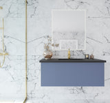 Laviva - Vitri 42" Nautical Blue Bathroom Vanity with VIVA Stone Matte Black Solid Surface Countertop | 313VTR-42NB-MB