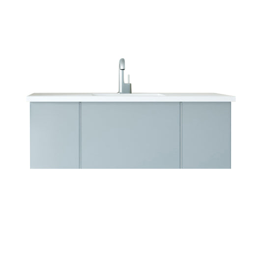 Laviva - Vitri 48" Fossil Grey Bathroom Vanity with VIVA Stone Matte White Solid Surface Countertop | 313VTR-48FG-MW