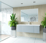 Laviva - Vitri 54" Fossil Grey Bathroom Vanity with VIVA Stone Matte White Solid Surface Countertop | 313VTR-54FG-MW
