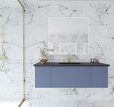 Laviva - Vitri 54" Nautical Blue Bathroom Vanity with VIVA Stone Matte Black Solid Surface Countertop | 313VTR-54NB-MB