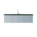 Laviva - Vitri 60" Fossil Grey Single Sink Bathroom Vanity with VIVA Stone Matte Black Solid Surface Countertop | 313VTR-60CFG-MB