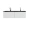 Laviva - Vitri 60" Cloud White Double Sink Bathroom Vanity with VIVA Stone Matte Black Solid Surface Countertop | 313VTR-60DCW-MB