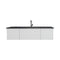 Laviva - Vitri 66" Cloud White Single Sink Bathroom Vanity with VIVA Stone Matte Black Solid Surface Countertop | 313VTR-66CW-MB