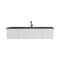 Laviva - Vitri 72" Cloud White Single Sink Bathroom Vanity with VIVA Stone Matte Black Solid Surface Countertop | 313VTR-72CCW-MB