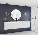Laviva - Vitri 72" Cloud White Single Sink Bathroom Vanity with VIVA Stone Matte White Solid Surface Countertop | 313VTR-72CCW-MW