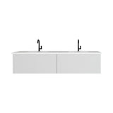 Laviva - Vitri 72" Cloud White Double Sink Bathroom Vanity with VIVA Stone Matte White Solid Surface Countertop | 313VTR-72DCW-MW