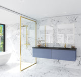 Laviva - Vitri 72" Nautical Blue Double Sink Bathroom Vanity with VIVA Stone Matte Black Solid Surface Countertop | 313VTR-72DNB-MB