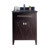 Laviva - Wimbledon 24" Brown Bathroom Vanity with Black Wood Marble Countertop | 313YG319-24B-BW