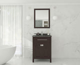 Laviva - Wimbledon 24" Brown Bathroom Vanity with Black Wood Marble Countertop | 313YG319-24B-BW