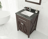 Laviva - Wimbledon 24" Brown Bathroom Vanity with Black Wood Marble Countertop | 313YG319-24B-BW