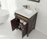 Laviva - Wimbledon 24" Brown Bathroom Vanity with Black Wood Marble Countertop | 313YG319-24B-BW