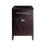 Laviva - Wimbledon 24" Brown Bathroom Vanity with Matte Black VIVA Stone Solid Surface Countertop | 313YG319-24B-MB