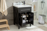 Laviva - Wimbledon 24" Espresso Bathroom Vanity with Black Wood Marble Countertop | 313YG319-24E-BW