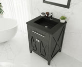 Laviva - Wimbledon 24" Espresso Bathroom Vanity with Matte Black VIVA Stone Solid Surface Countertop | 313YG319-24E-MB