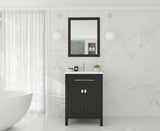 Laviva - Wimbledon 24" Espresso Bathroom Vanity with Matte White VIVA Stone Solid Surface Countertop | 313YG319-24E-MW