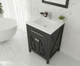 Laviva - Wimbledon 24" Espresso Bathroom Vanity with Matte White VIVA Stone Solid Surface Countertop | 313YG319-24E-MW