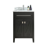 Laviva - Wimbledon 24" Espresso Bathroom Vanity with White Carrara Marble Countertop | 313YG319-24E-WC