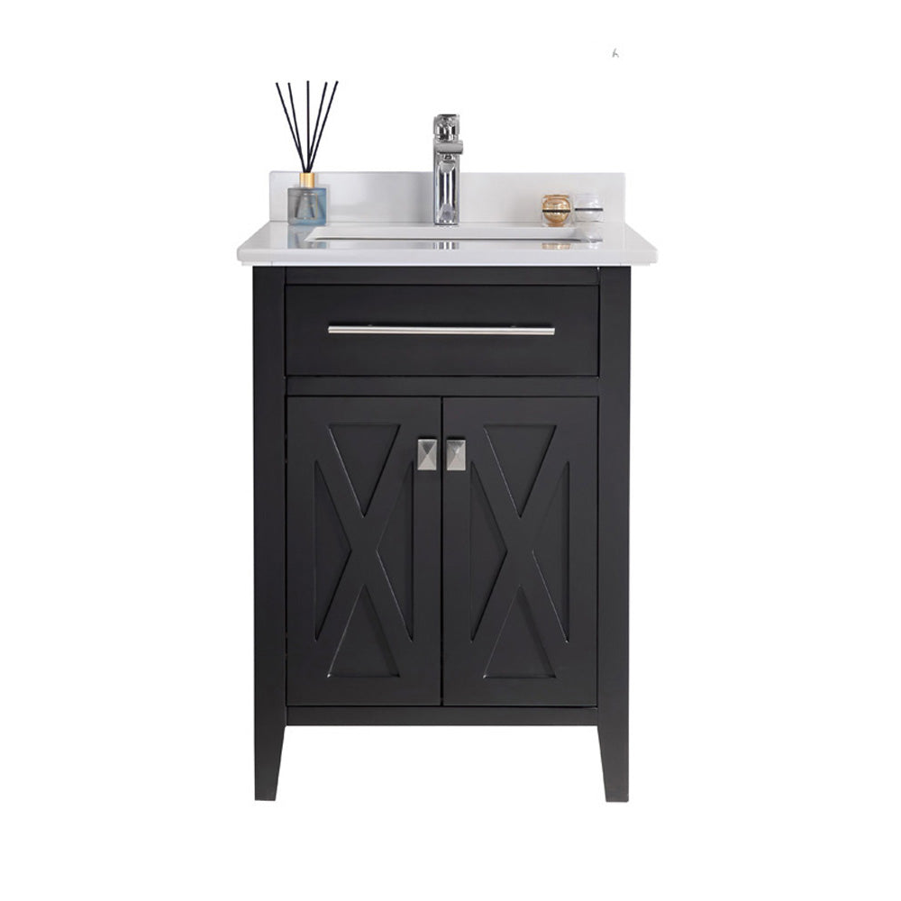 Laviva - Wimbledon 24" Espresso Bathroom Vanity with White Quartz Countertop | 313YG319-24E-WQ