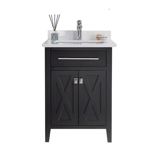 Laviva - Wimbledon 24" Espresso Bathroom Vanity with White Quartz Countertop | 313YG319-24E-WQ