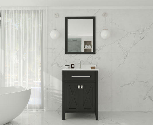 Laviva - Wimbledon 24" Espresso Bathroom Vanity with White Quartz Countertop | 313YG319-24E-WQ