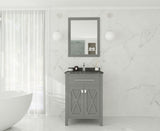 Laviva - Wimbledon 24" Grey Bathroom Vanity with Black Wood Marble Countertop | 313YG319-24G-BW