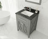 Laviva - Wimbledon 24" Grey Bathroom Vanity with Black Wood Marble Countertop | 313YG319-24G-BW