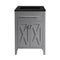 Laviva - Wimbledon 24" Grey Bathroom Vanity with Matte Black VIVA Stone Solid Surface Countertop | 313YG319-24G-MB