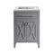 Laviva - Wimbledon 24" Grey Bathroom Vanity with Matte White VIVA Stone Solid Surface Countertop | 313YG319-24G-MW