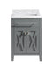 Laviva - Wimbledon 24" Grey Bathroom Vanity with White Carrara Marble Countertop | 313YG319-24G-WC