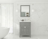 Laviva - Wimbledon 24" Grey Bathroom Vanity with White Carrara Marble Countertop | 313YG319-24G-WC