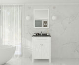 Laviva - Wimbledon 24" White Bathroom Vanity with Black Wood Marble Countertop | 313YG319-24W-BW