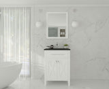 Laviva - Wimbledon 24" White Bathroom Vanity with Matte Black VIVA Stone Solid Surface Countertop | 313YG319-24W-MB