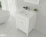 Laviva - Wimbledon 24" White Bathroom Vanity with Matte White VIVA Stone Solid Surface Countertop | 313YG319-24W-MW