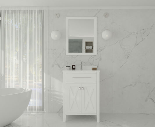 Laviva - Wimbledon 24" White Bathroom Vanity with White Quartz Countertop | 313YG319-24W-WQ
