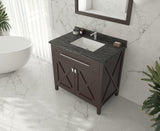 Laviva - Wimbledon 36" Brown Bathroom Vanity with Black Wood Marble Countertop | 313YG319-36B-BW