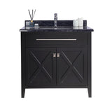 Laviva - Wimbledon 36" Espresso Bathroom Vanity with Black Wood Marble Countertop | 313YG319-36E-BW