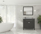 Laviva - Wimbledon 36" Espresso Bathroom Vanity with White Stripes Marble Countertop | 313YG319-36E-WS