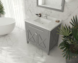 Laviva - Wimbledon 36" Grey Bathroom Vanity with White Carrara Marble Countertop | 313YG319-36G-WC