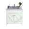 Laviva - Wimbledon 36" White Bathroom Vanity with White Stripes Marble Countertop | 313YG319-36W-WS