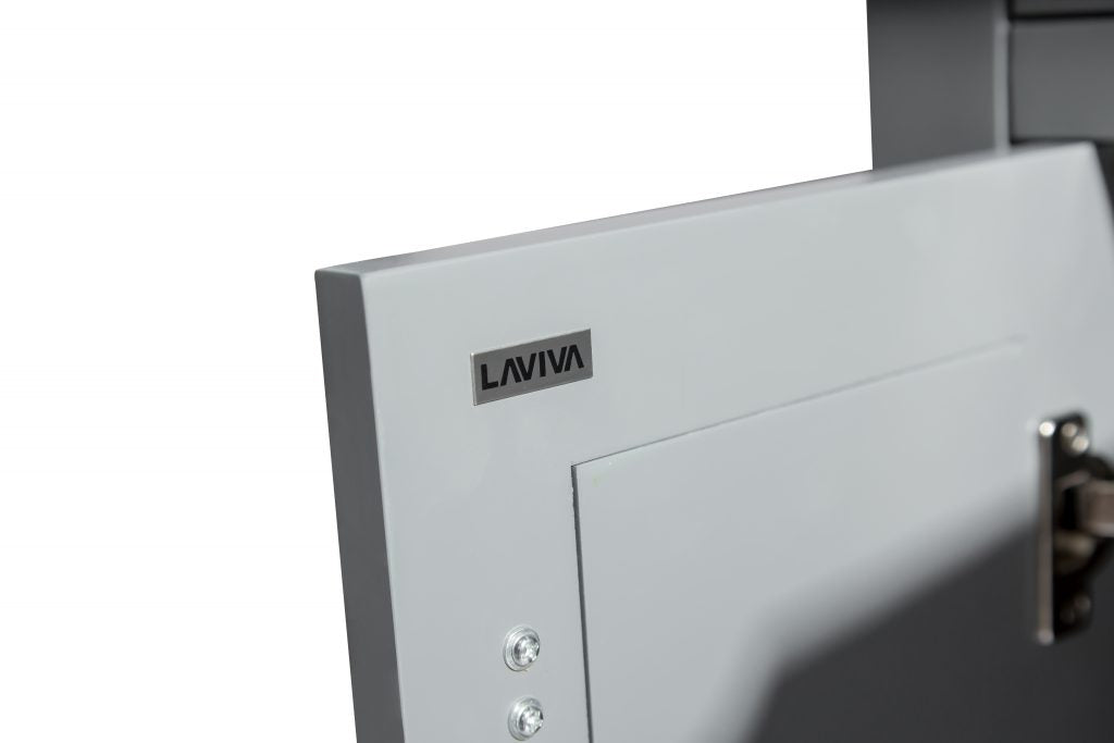 Laviva - Wimbledon 60" Grey Double Sink Bathroom Vanity with Black Wood Marble Countertop | 313YG319-60G-BW