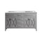 Laviva - Wimbledon 60" Grey Double Sink Bathroom Vanity with Matte White VIVA Stone Solid Surface Countertop | 313YG319-60G-MW