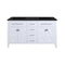 Laviva - Wimbledon 60" White Double Sink Bathroom Vanity with Matte Black VIVA Stone Solid Surface Countertop | 313YG319-60W-MB